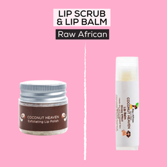 Shop Raw African's Coconut Heaven Lip Balm & Lip Scrub on ZYNAH
