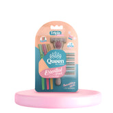 Shop Queen Essentials Pack Smooth Razor + 10 Blades Refill with Lubrastripe + 3 Eyebrow Razor - ZYNAH
