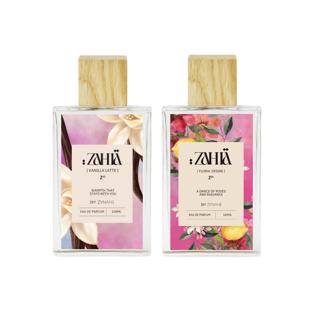 Shop Zahia's Vanilla Latte + Floral Desire Perfumes (50ml) - ZYNAH