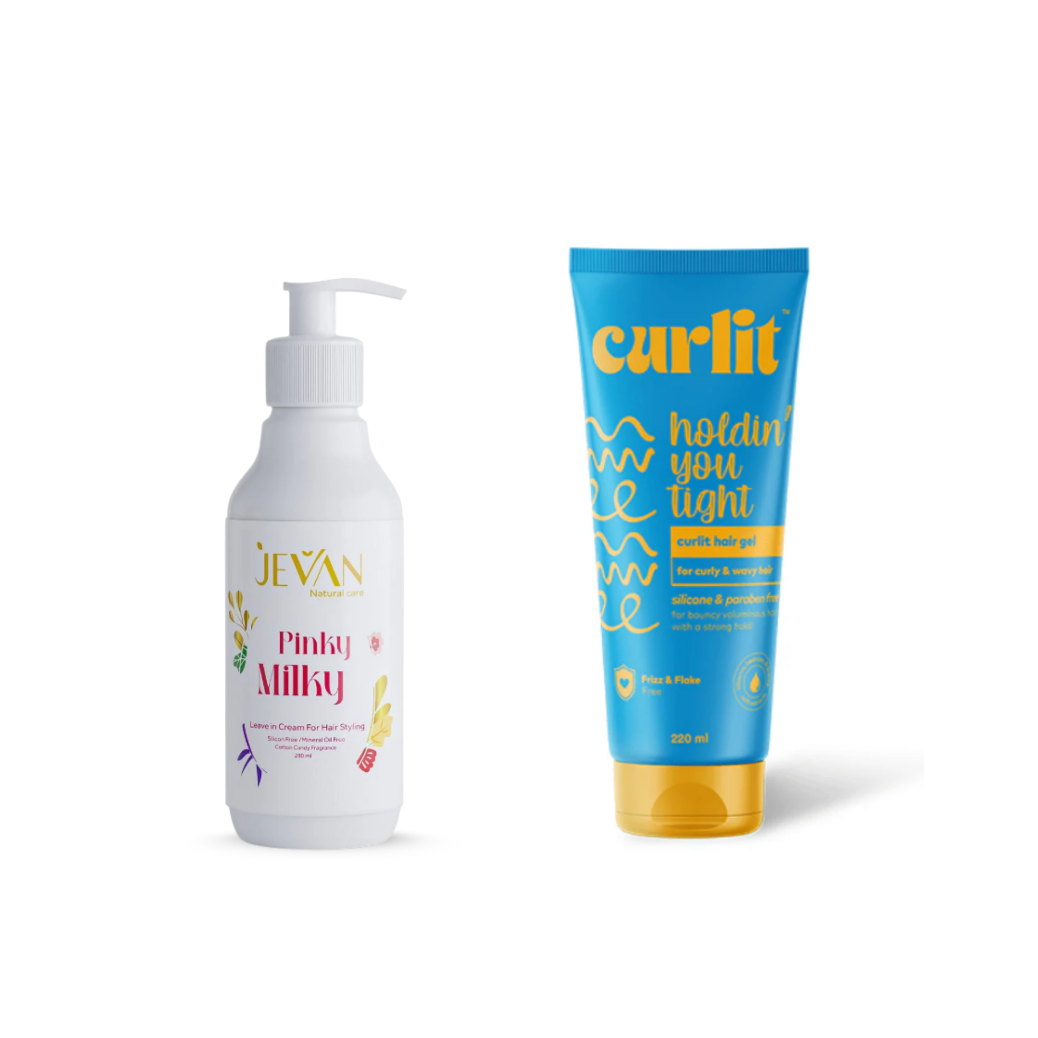 Curl Besties Bundle ( Jevan Pinky Milky Leave- In & Curlit Holdin’ You Tight Gel ) on ZYNAH