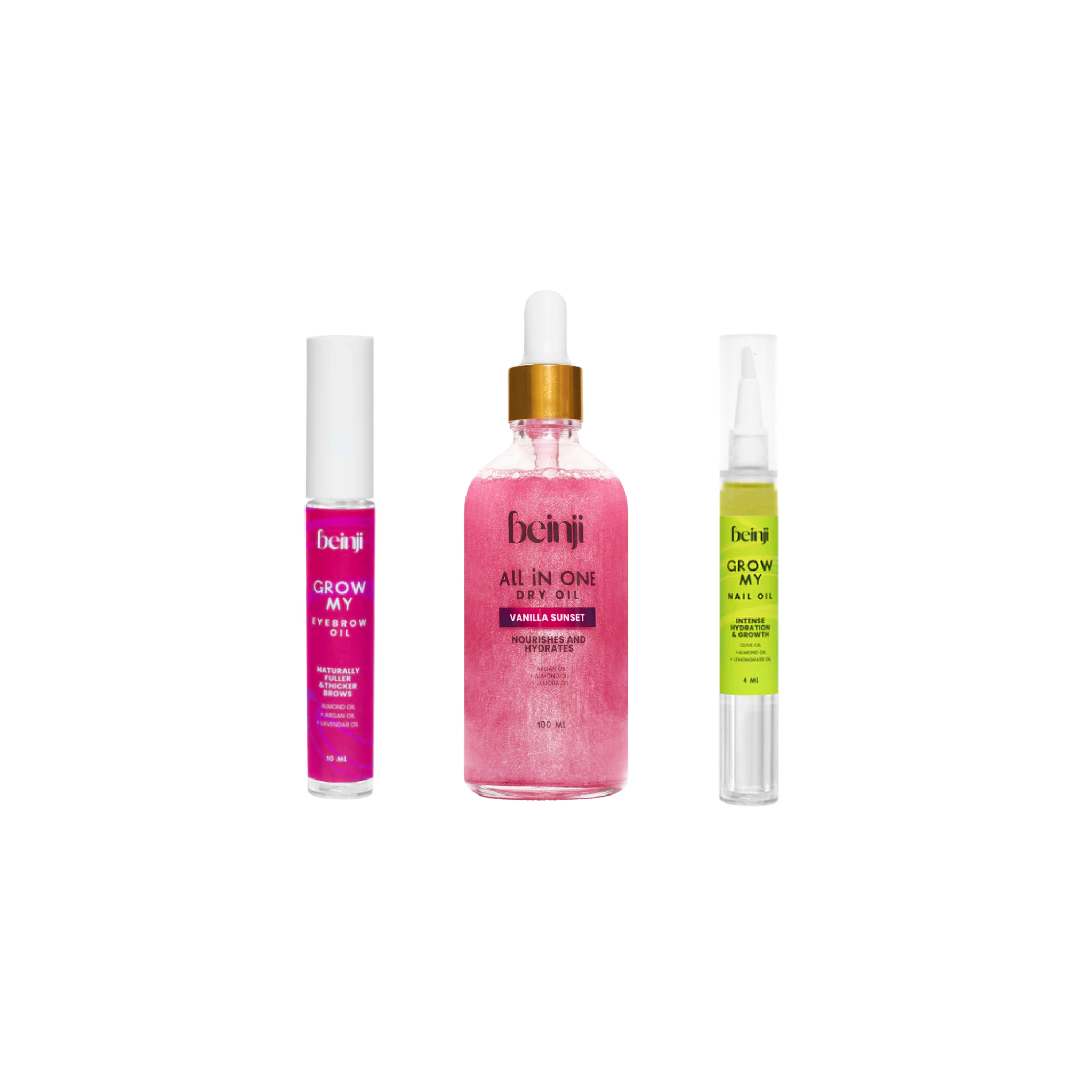 Beinji Complete Care Oil Trio ( Dry Oil & Eyebrow Oil & Nail Oil ) on ZYNAH