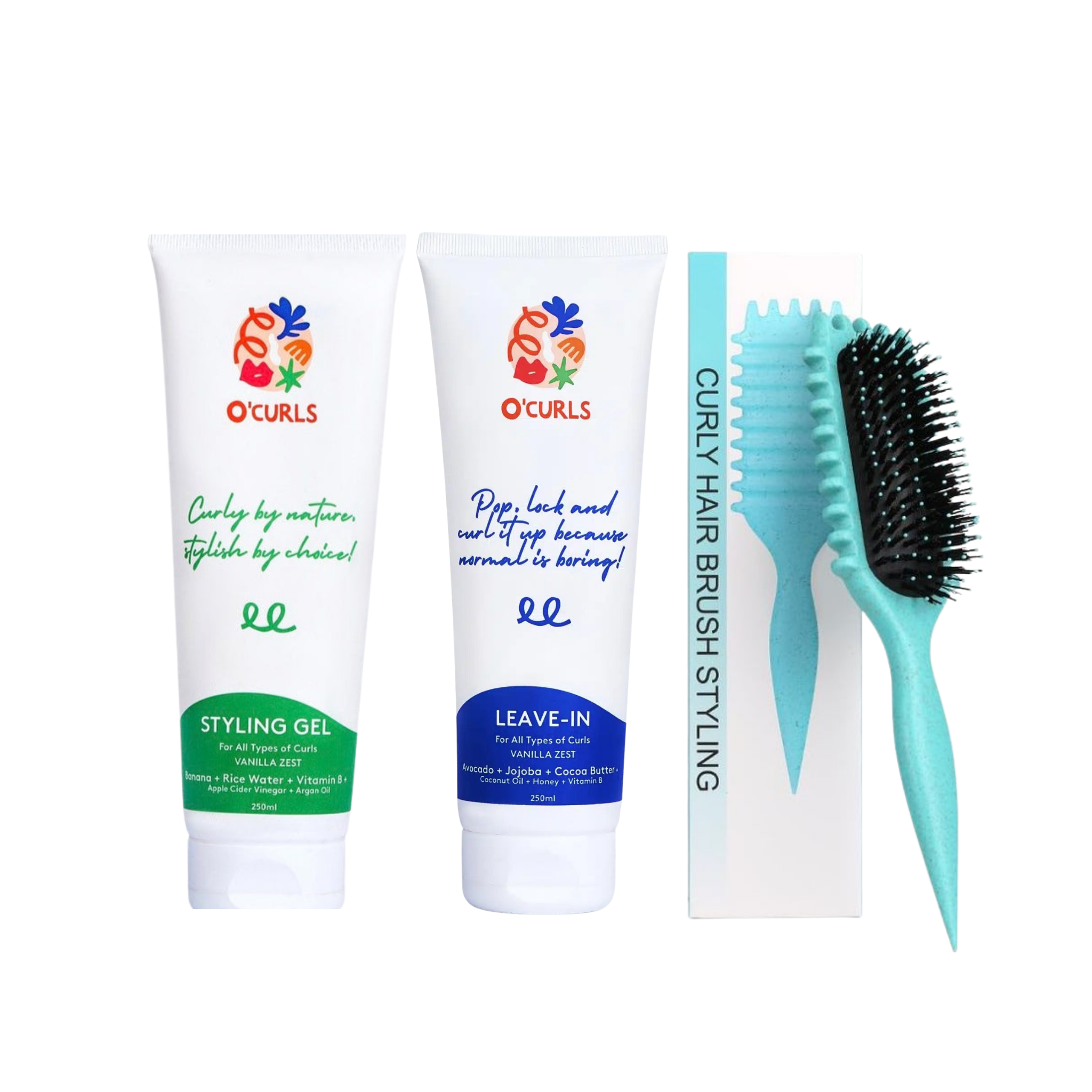 O'Curls Leave-in + Styling-Gel & Viral Curly Hair Styling & Defining Brush on ZYNAH