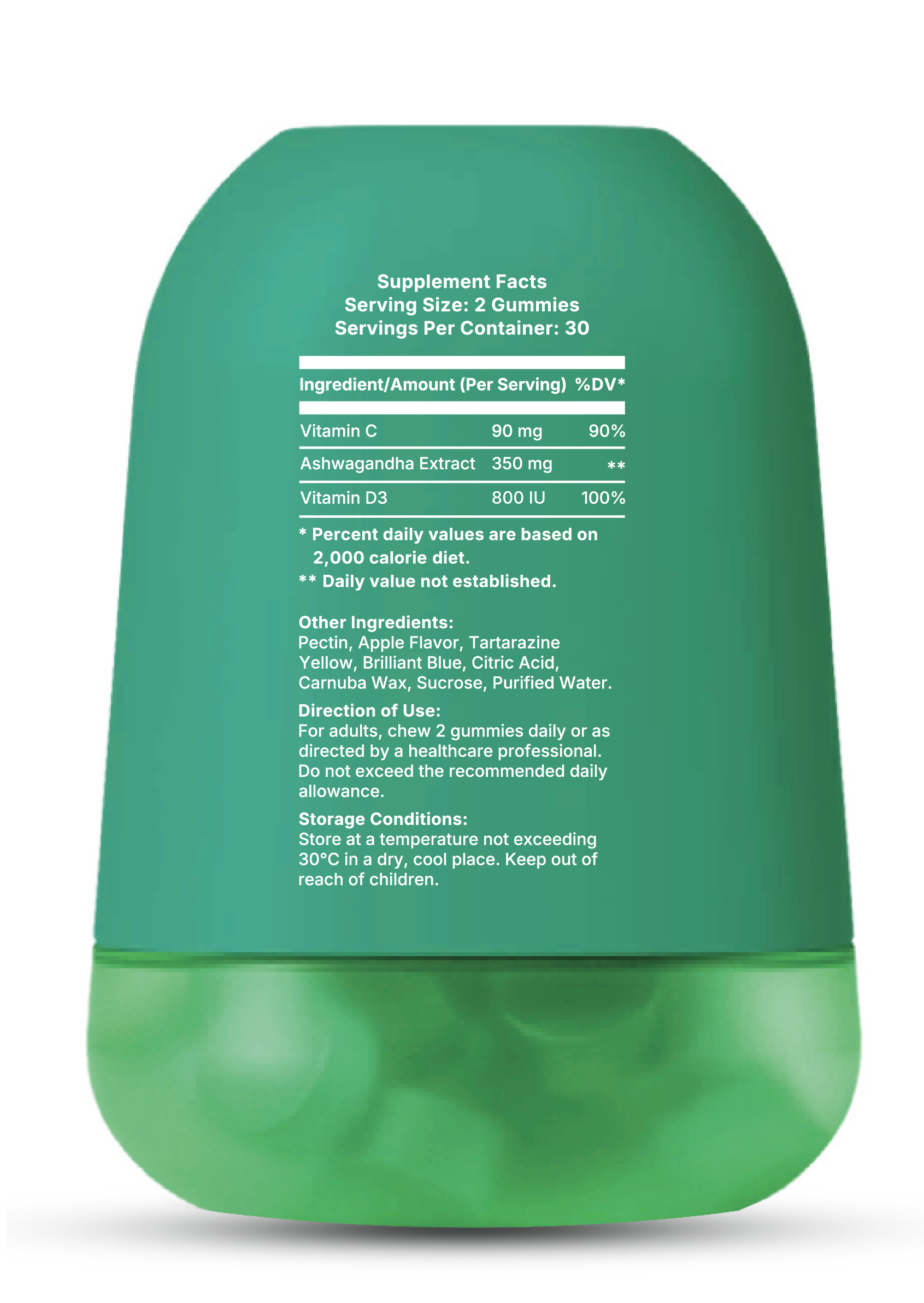 MYVI Calm Gummies – Ashwagandha Stress Relief & Mood Support Supplement (60 Gummies)