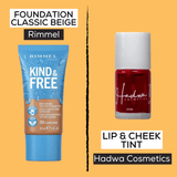 Rimmel Kind & Free Foundation (Classic Beige) + Hadwa Lip & Cheek Tint