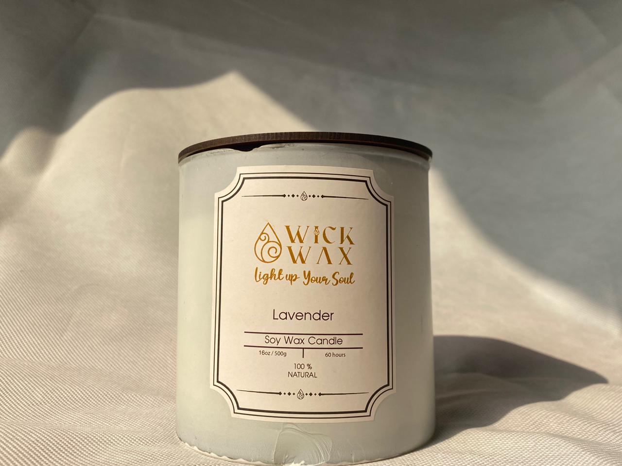 Lavender Large Scented Candle by Wick & Wax on ZYNAH