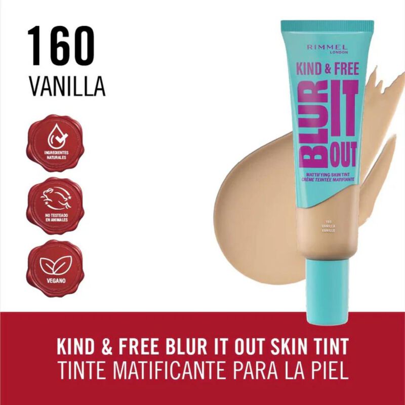 Rimmel Kind & Free Mattifying Skin Tint SPF20  Blur Foundation  (160 Vanilla)