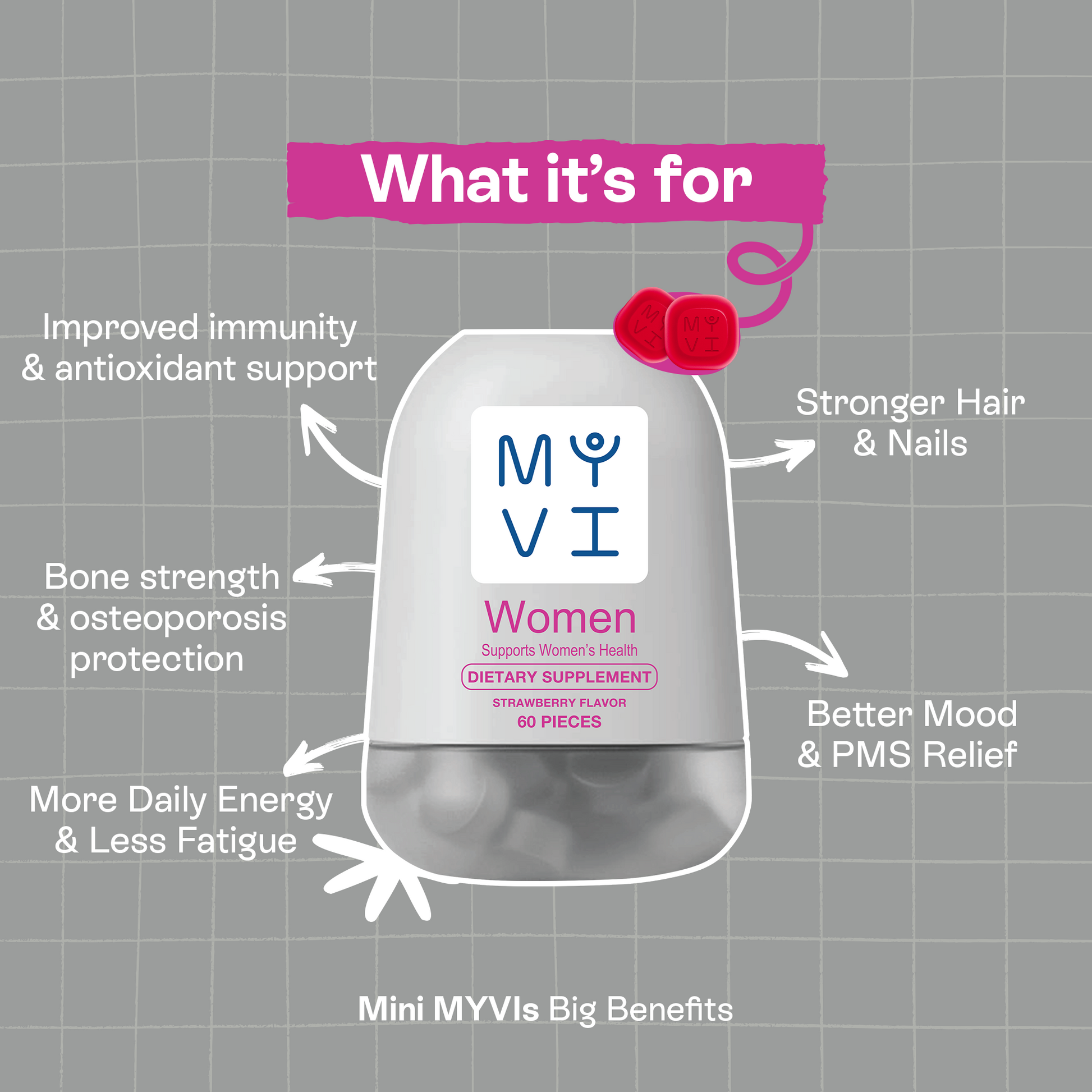 MYVI My Essentials  Women Multi Vitamins  - 60 gummies