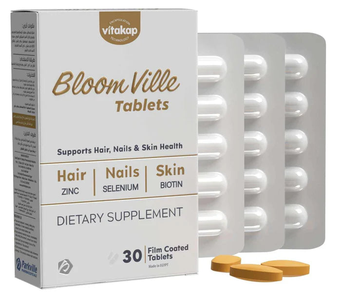 Shop Bloomville Tablets for Hair, Nail & Skin (Biotin, Zinc & Selenium) - 30 Tablets on zynah 3