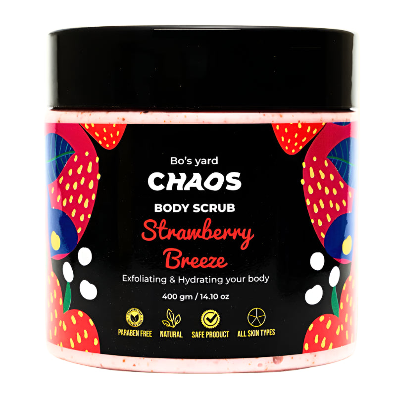 2-in-1 Scrubbing & Cleansing Brush + Chaos Strawberry Breeze Body Scrub