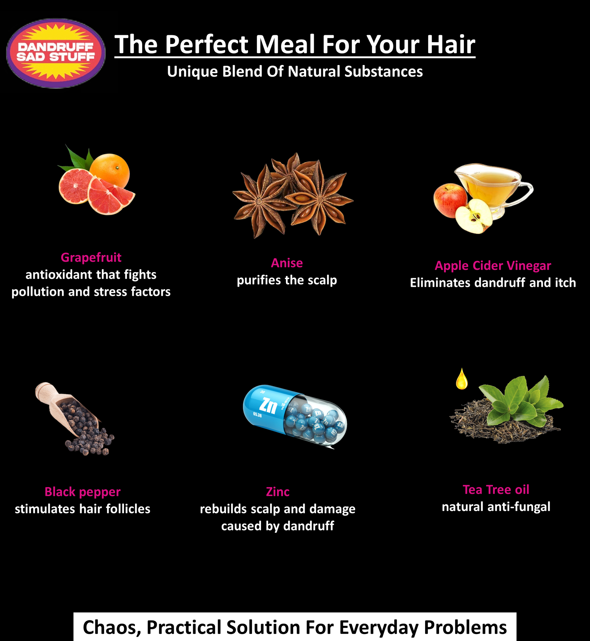 Shop Chaos Dandruff Non-Oily Natural Hair Solution on ZYNAH