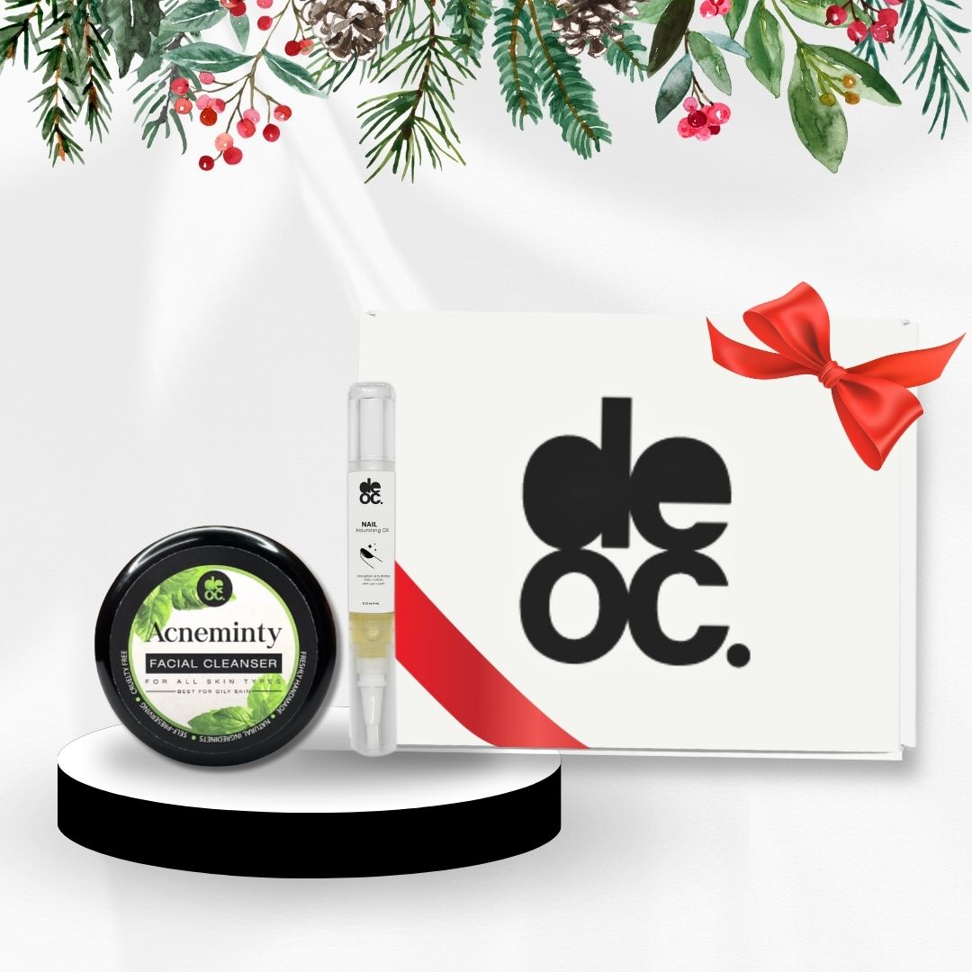 Deoc Stronger Nail & Fresh Face Duo (Nail Oil + Acneminty Cleanser) - Gift Wrapped