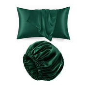 ZYNAH Emerald Satin Bonnet & Pillowcase Bundle