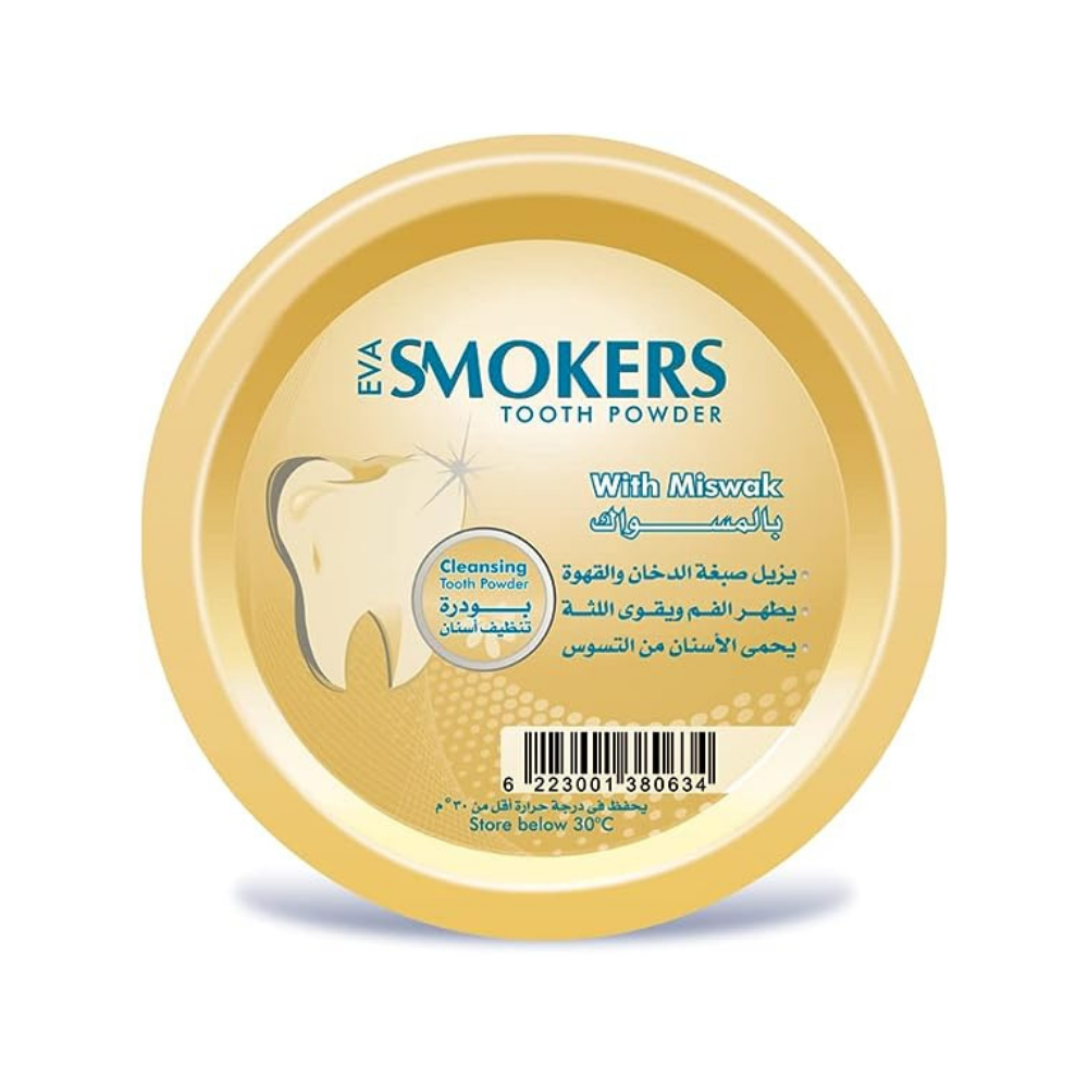 Eva Smokers Tooth powder with Miswak flavor 40gm -ZYNAH