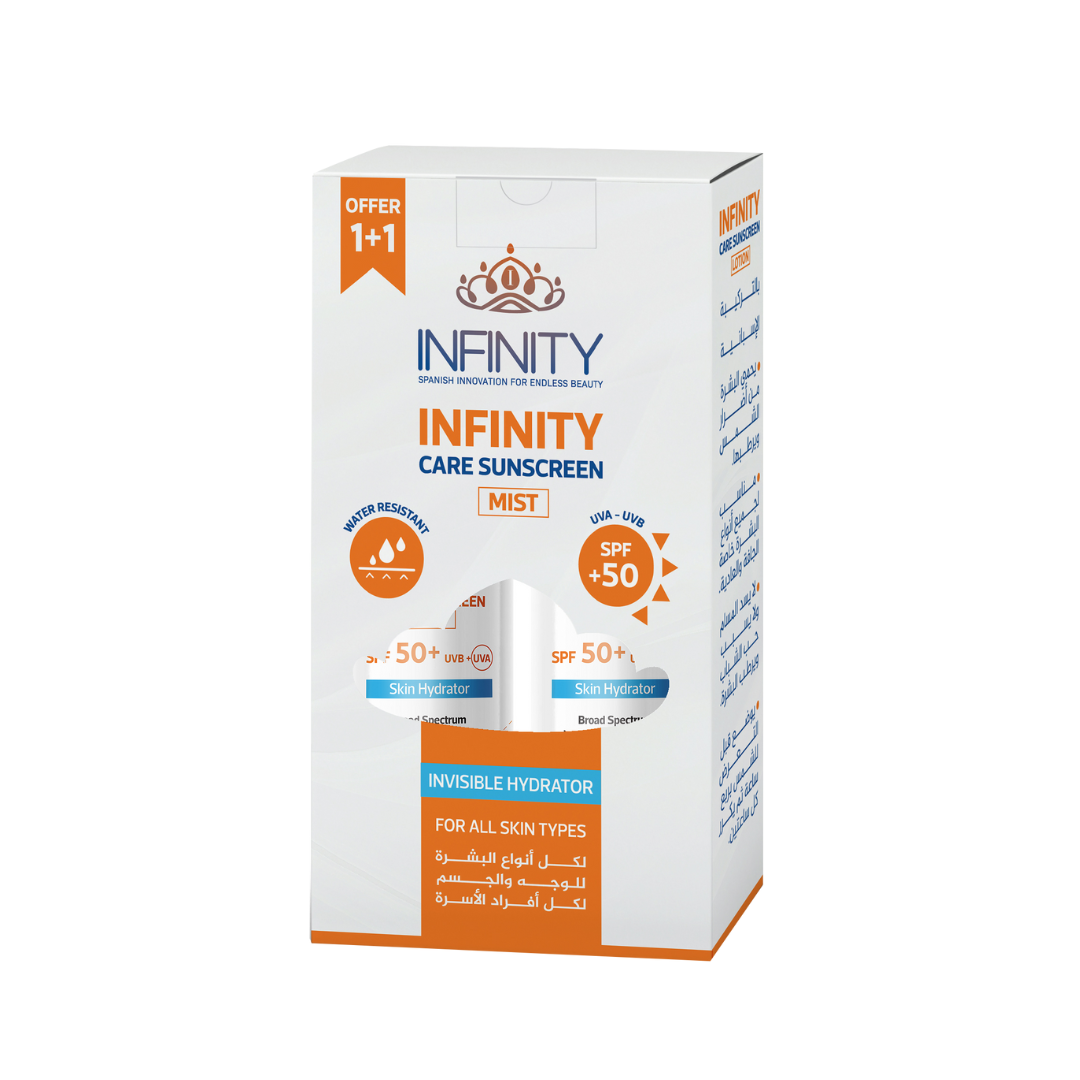 Infinity Care Sunscreen Cream Mist SPF50+ (1+1 Free) - ZYNAH