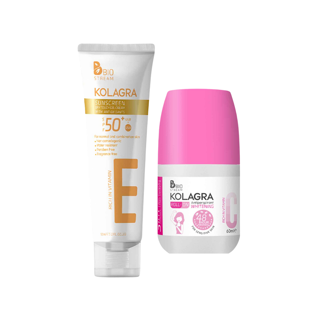 Kolagra Sun Secret kit (Sunscreen Gel Cream + Roll On Berry 3 in 1) on ZYNAH