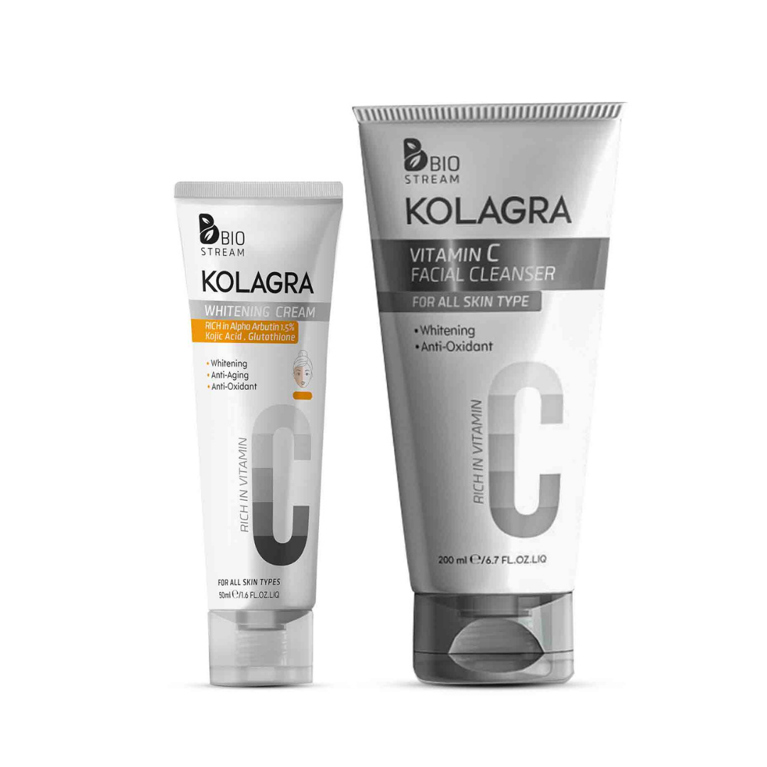 Kolagra Vitamin C Facial Wash + Whitening Cream (1+1)- ZYNAH