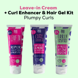 Plumpy Curls Leave-in Cream + Curl Enhancer & Hair Gel Kit