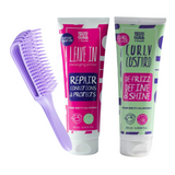 Plumpy Curls Care Essentials (Detangling Leave In + Hair Gel + Flexi Brush)
