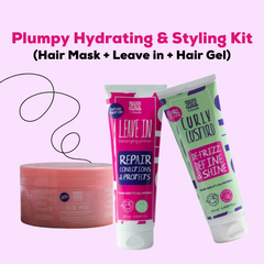 Plumpy Curls Styling Trio (Hair Mask + Leave in + Hair Gel)