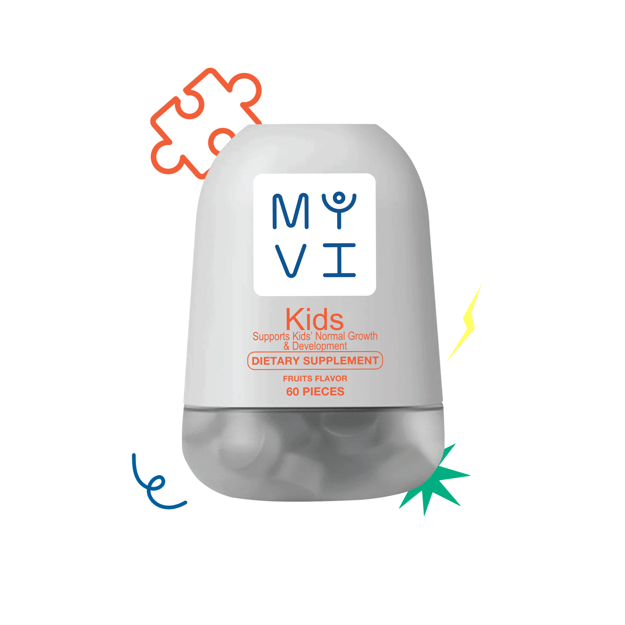MYVI Kids Multivitamins Gummies – Daily Vitamins & Immune Support for Kids (60 Gummies)