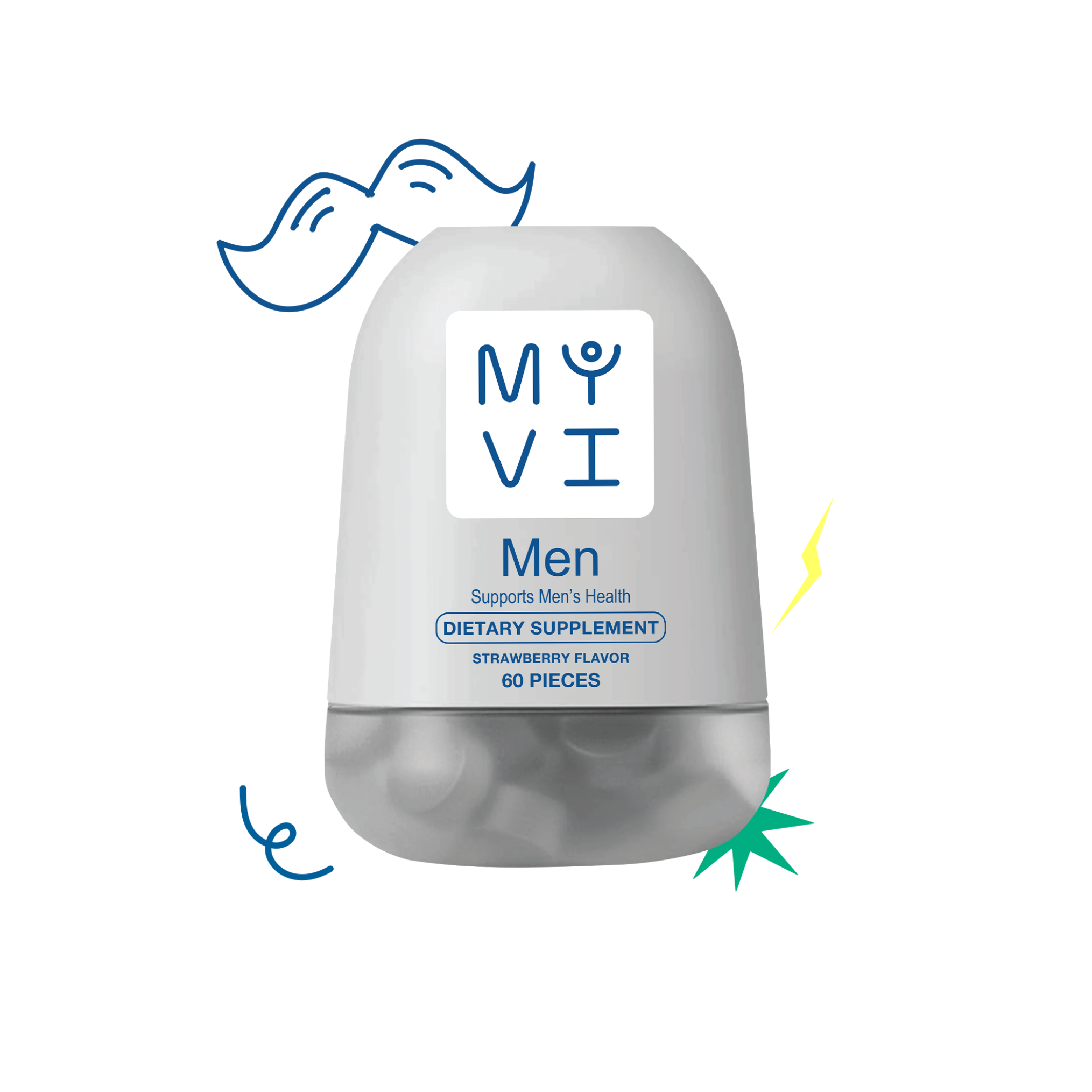 MYVI Men’s MY ESSENTIALS Multivitamin  – 60 Gummies, Strawberry Flavor
