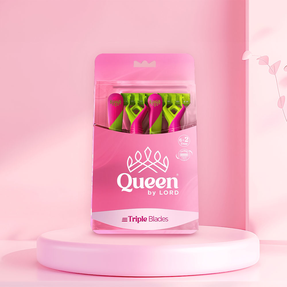 Shop Queen Triple Blades Disposable Razors, 6+2 free “Pink”- (Premium pack) - ZYNAH