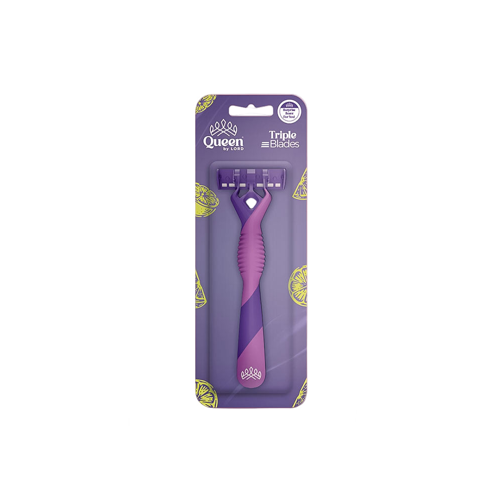 Queen Triple Blades Disposable one Razor “Purple”