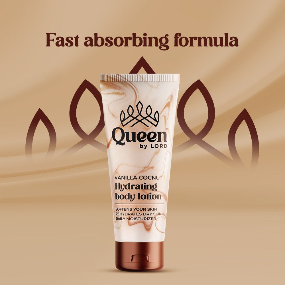 Queen Hydrating Body Lotion With Vanilla Coconut Scent