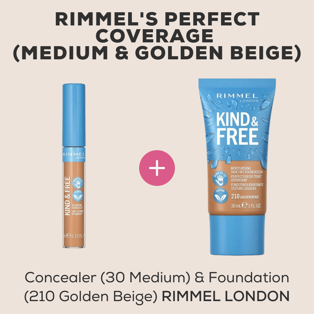Rimmel's Kind & Free Duo: Concealer (30 Medium) & Foundation (210 Golden Beige) on ZYNAH