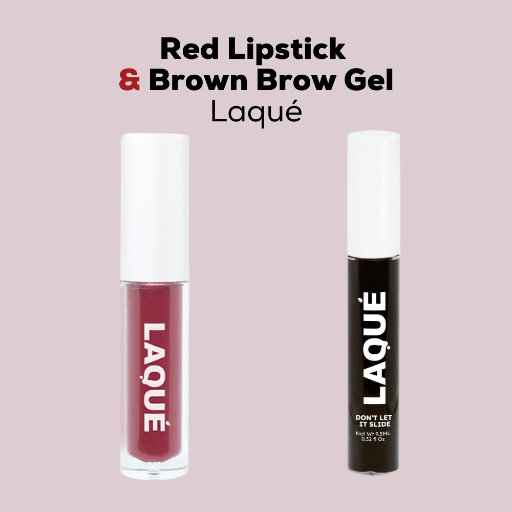 Laqué's Red Lip Lacquer & Brown Brow Gel