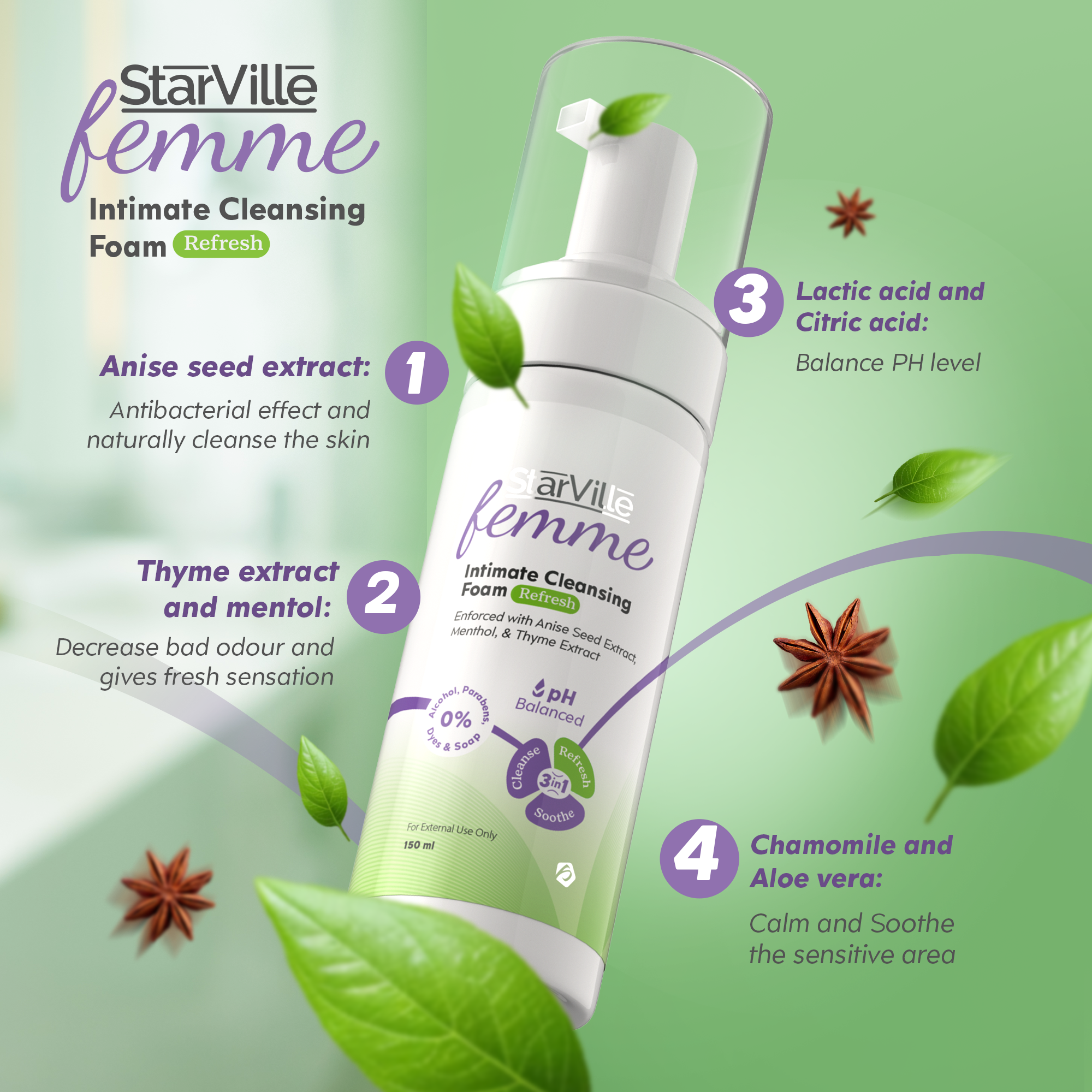 StarVille Femme Intimate Cleansing Foam Refresh