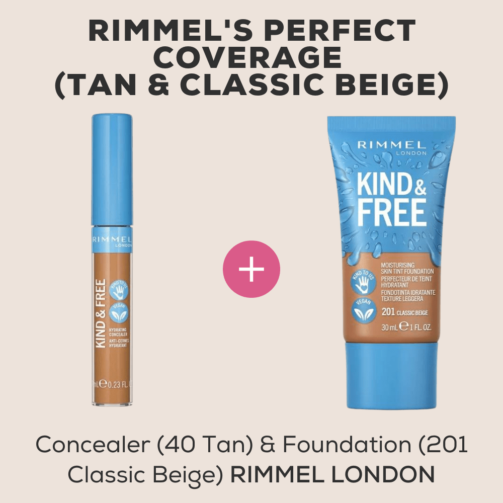 Rimmel's Kind & Free Duo: Concealer (40 Tan) & Foundation (201 Classic Beige) on ZYNAH