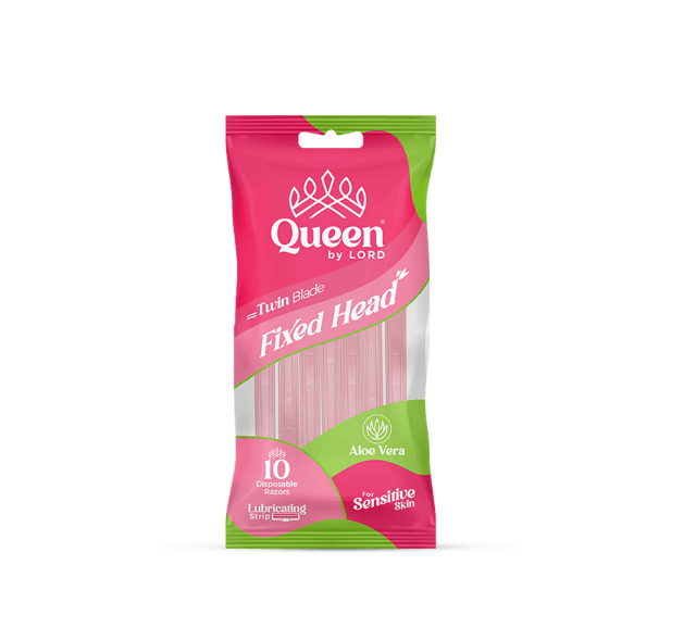 Queen by Lord Twin Blade Razors with Moisturizing Strip - Pack of 10