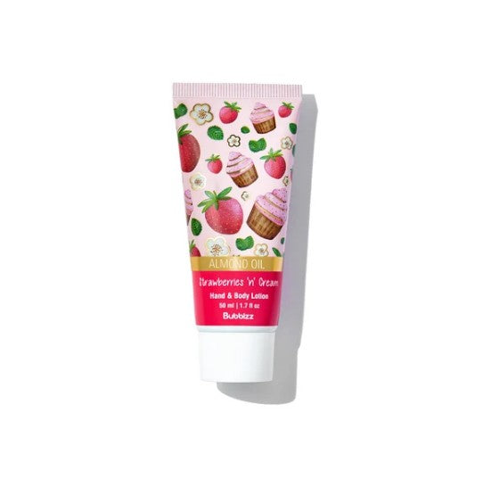 Bubblzz Strawberries & Cream Travel Size Hand & Body Lotion 50ml