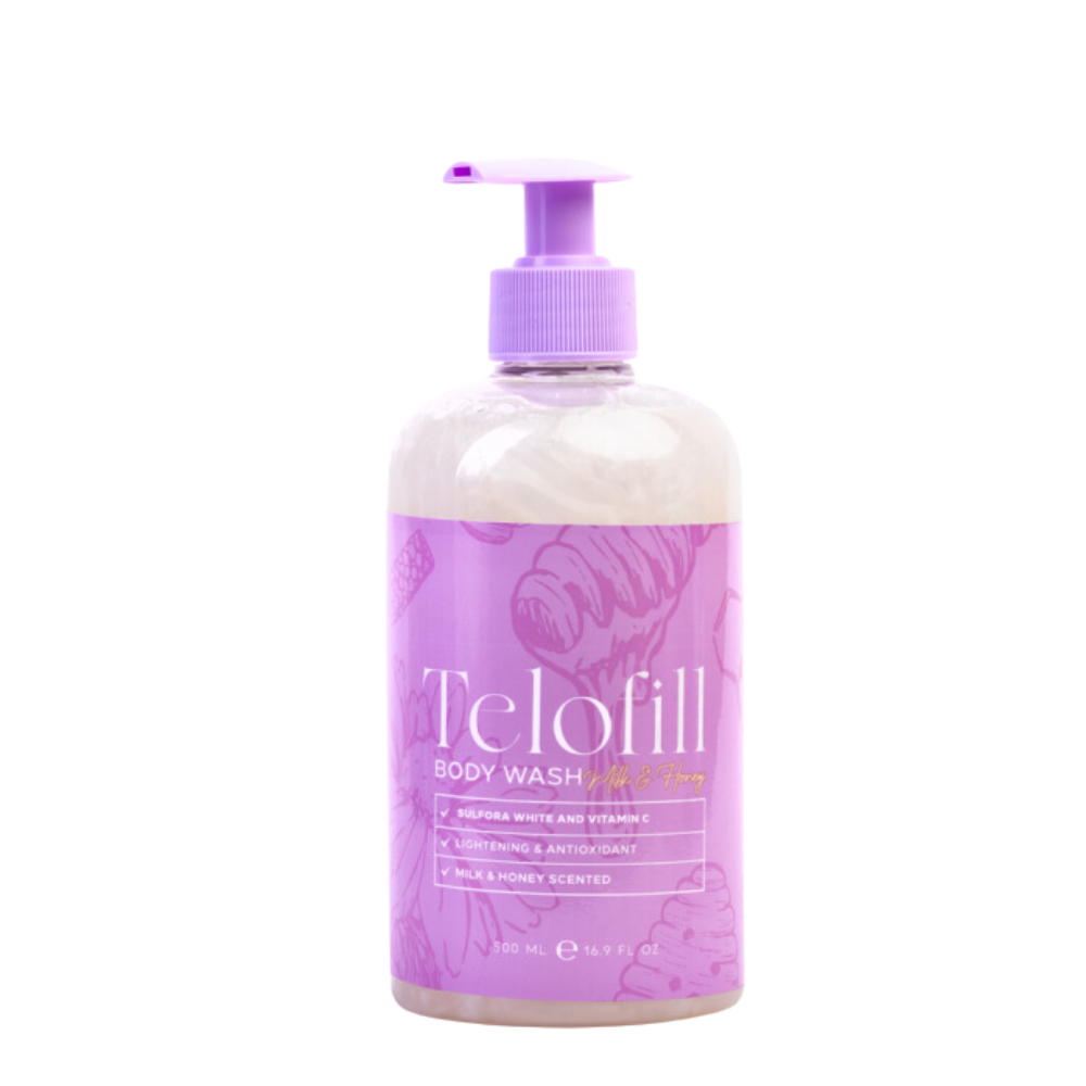 2-in-1 Scrubbing & Cleansing Brush + Telofill Milk & Honey Body Wash