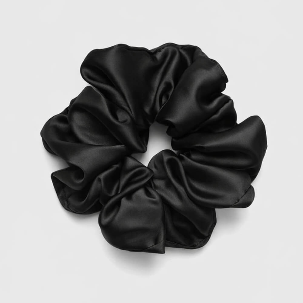 ZYNAH Satin Scrunchie Black