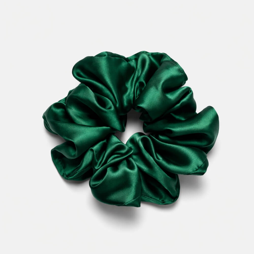 ZYNAH Satin Scrunchie Emerald