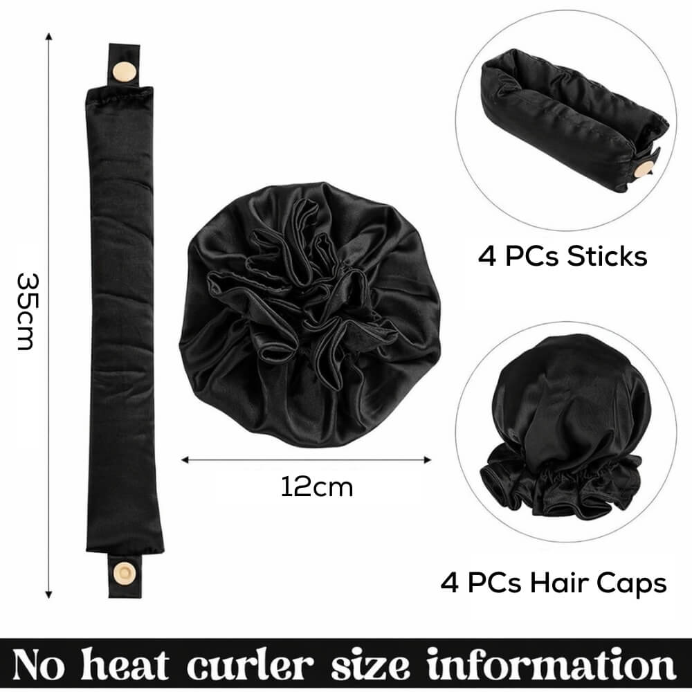 ZYNAH Satin Heatless Hair Curlers (Bun Bons 4 Set)