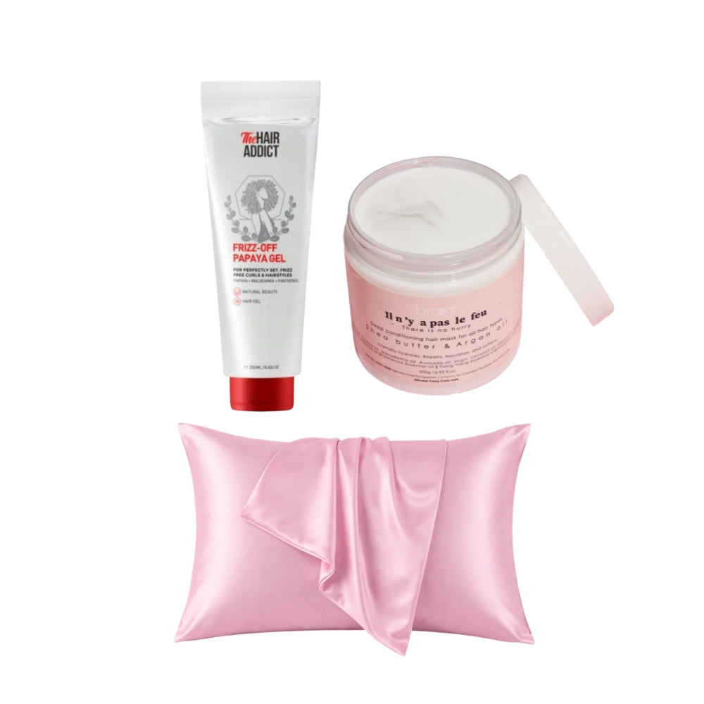 Frizz Control Kit (Conditioner, Pillowcase, Hair Gel) on ZYNAH