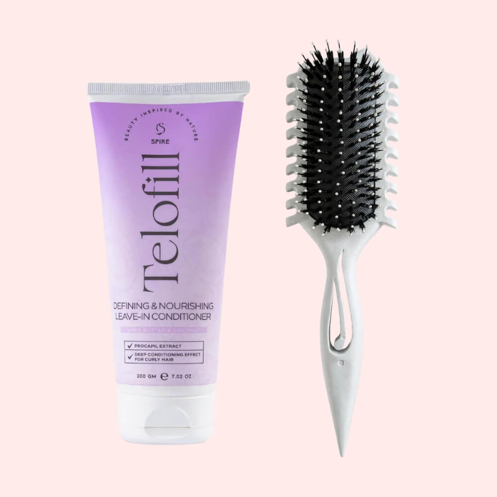 Telofill Leave-In & Curly Styling & Defining Brush off-white on zynah