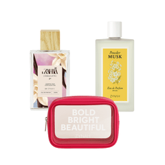 Powder Musk & Vanilla Latte (50ml) + Makeup Pouch