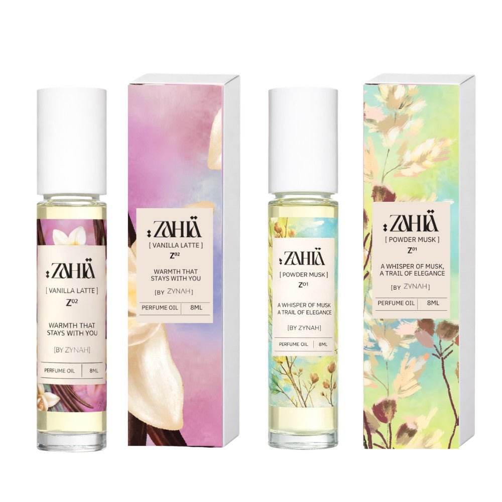 Shop Zahia Perfume Oils (Powder Musk & Vanilla Latte) on ZYNAH