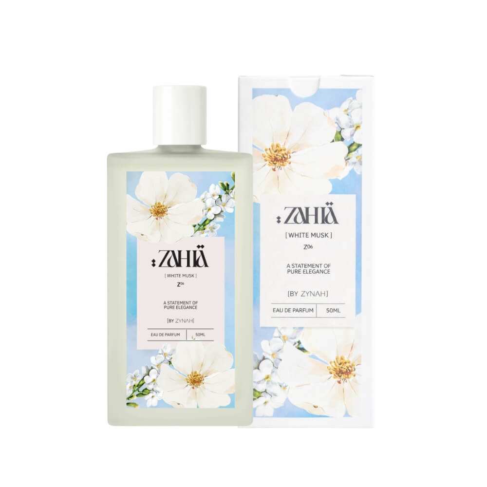 Zahia White Musk Perfume(50ML) + Shop Shaan Body Milk + Telofill Body Scrub