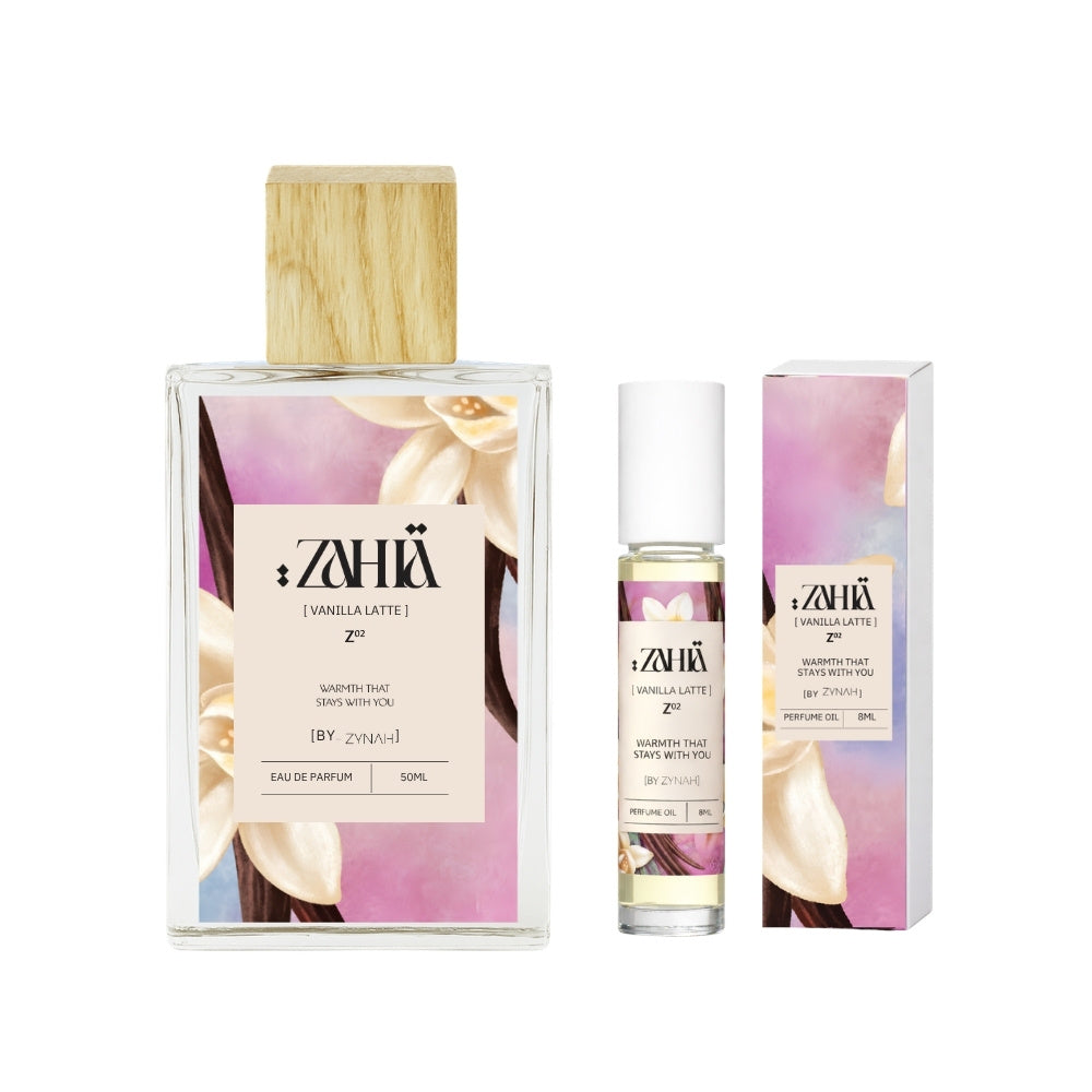 Zahia Vanilla Latte Set (Eau de Parfum 50ml & Perfume Oil 8ml)