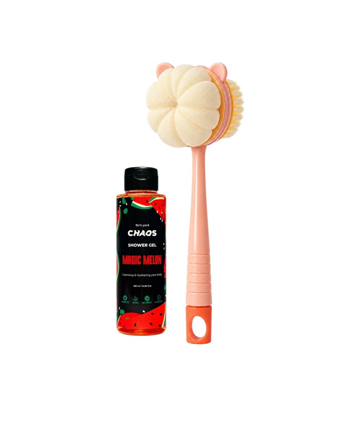 2-in-1 Scrubbing & Cleansing Brush + Chaos Magic Melon Shower Gel on ZYNAH