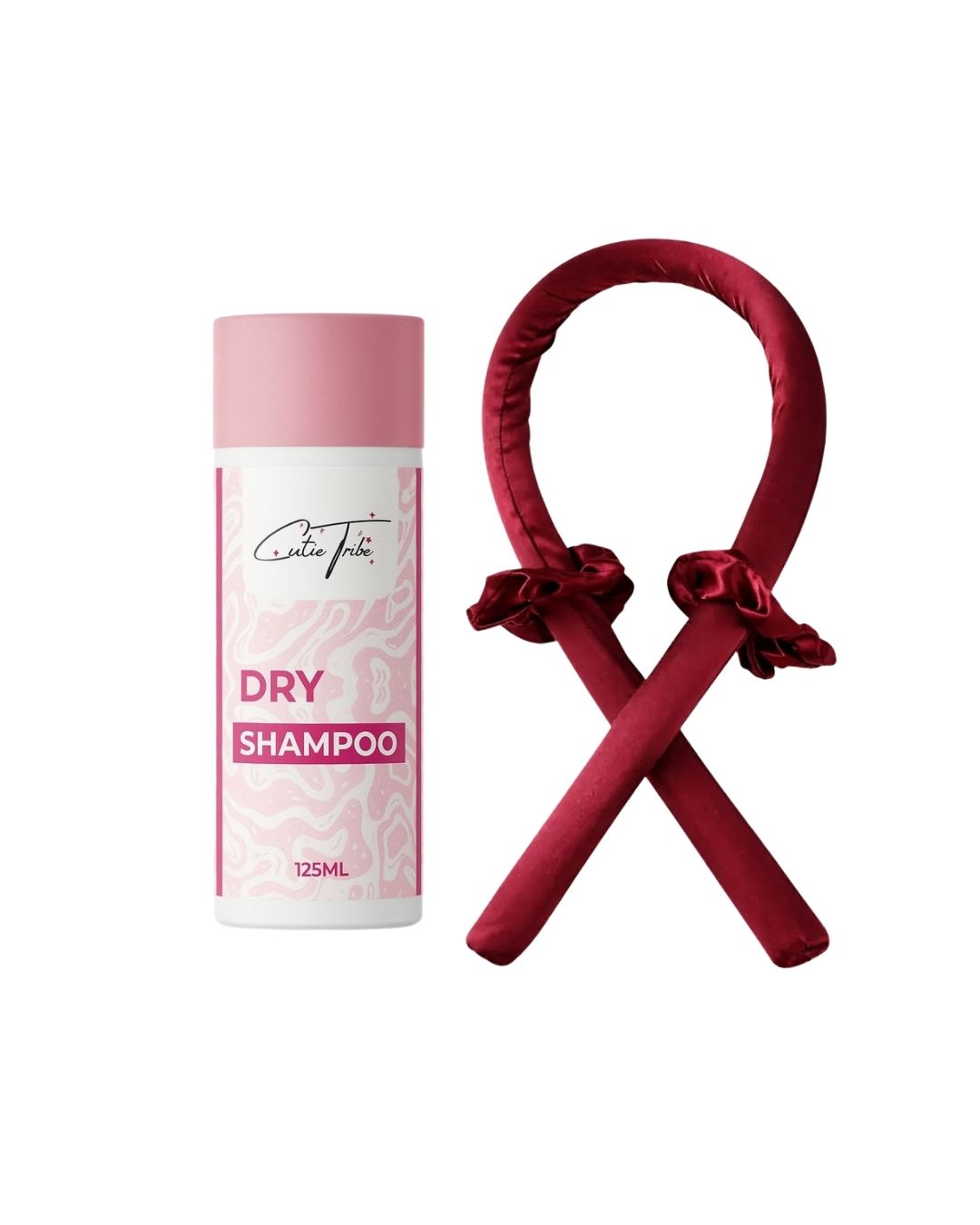 Effortless Beauty Bundle ( CT Dry Shampoo + Heatless Hair Curling Rod burgundy Set ) on ZYNAH