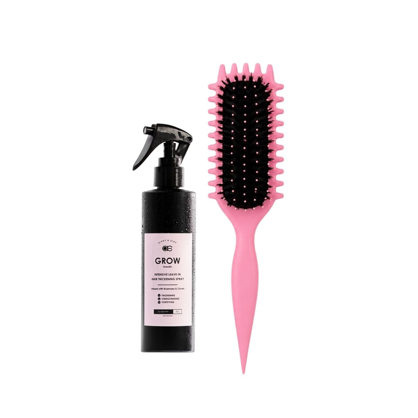 Zynah Curly Brush + Braes Thickening & Growth Spray on ZYNAH