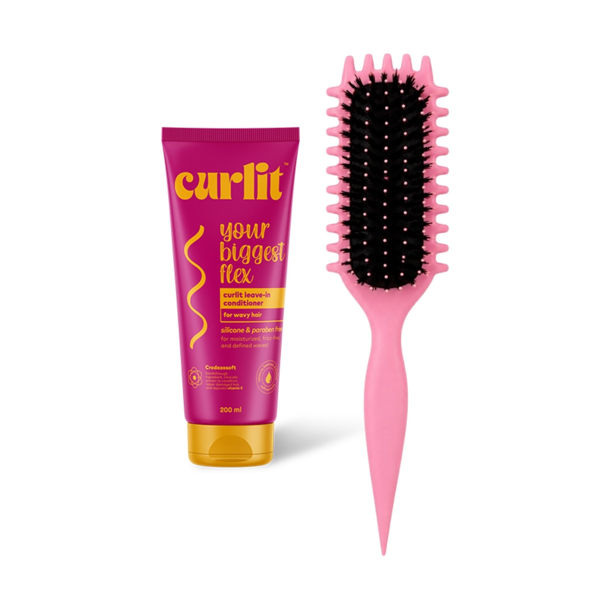 Curlit Wavy Leave-in + Curly Hair Styling & Defining Brush on ZYNAH