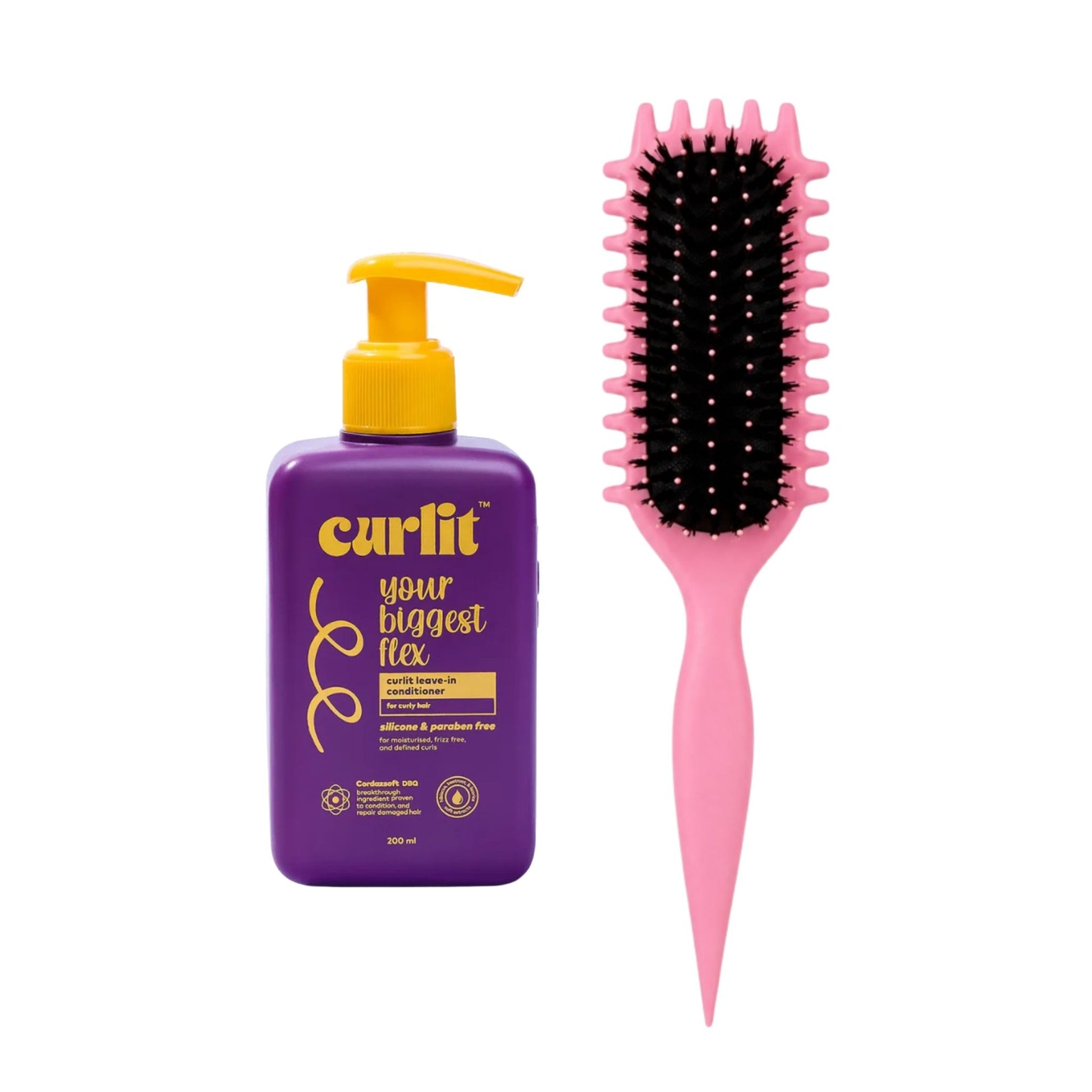 Viral Curly Hair Brush & Curlit Leave-in Conditioner on ZYNAH