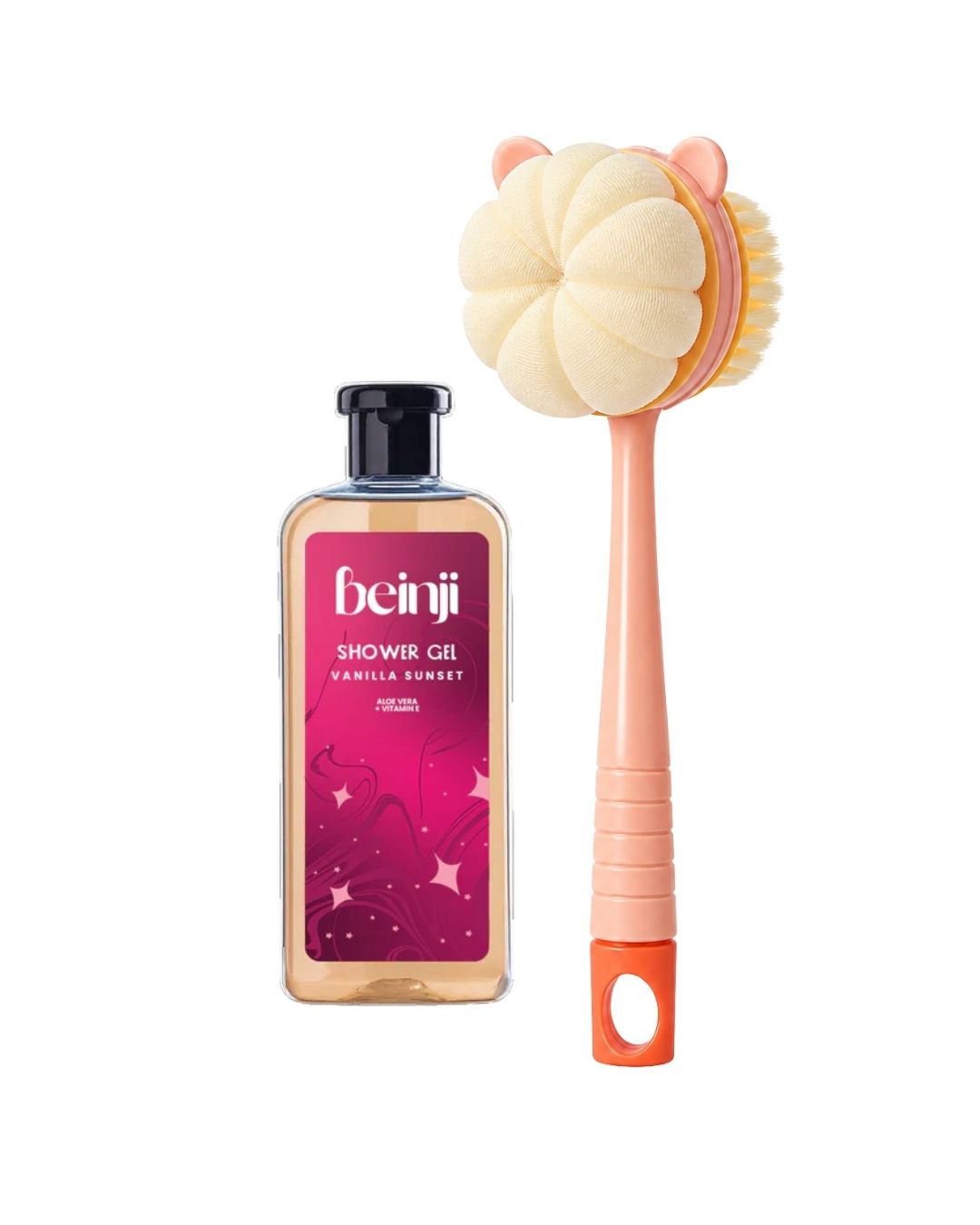2-in-1 Body Brush & Beinji Vanilla Sunset Shower Gel on ZYNAH